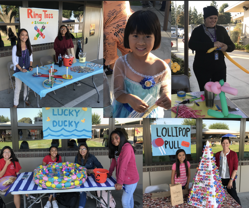 collage of fall festival booths and costumes