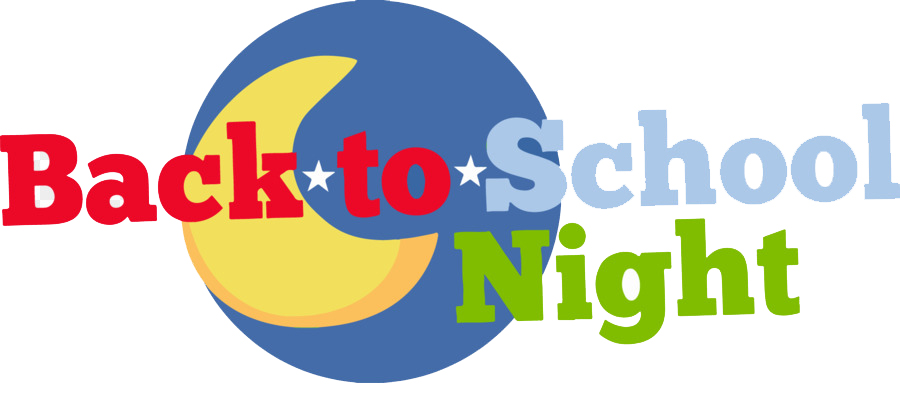 Back to School Night text with moon and stars