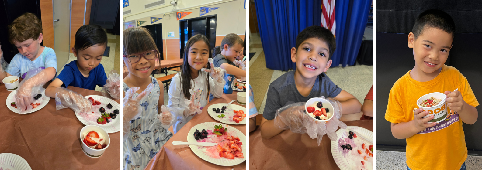 students making yogurt parfaits