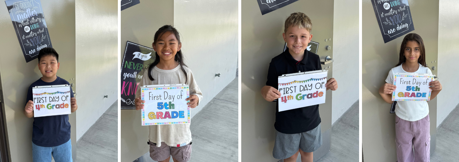 foruth and fifth graders on the first day of school