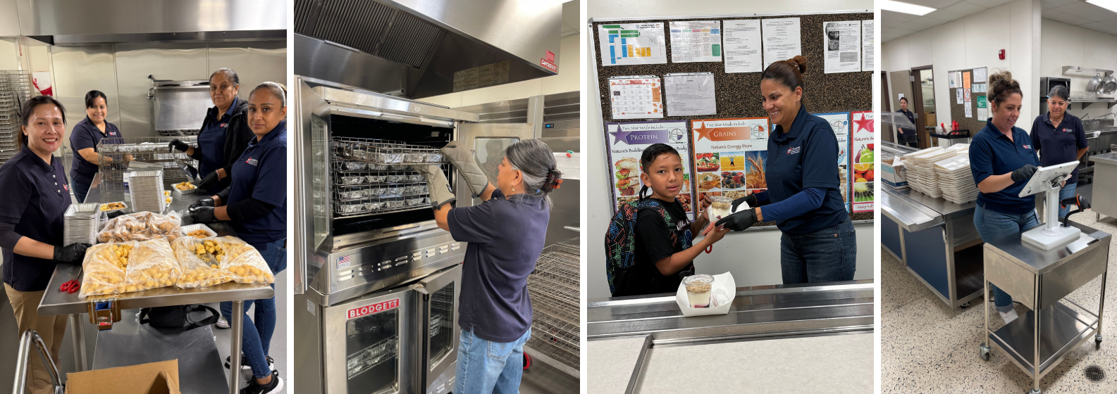 food service workers in action