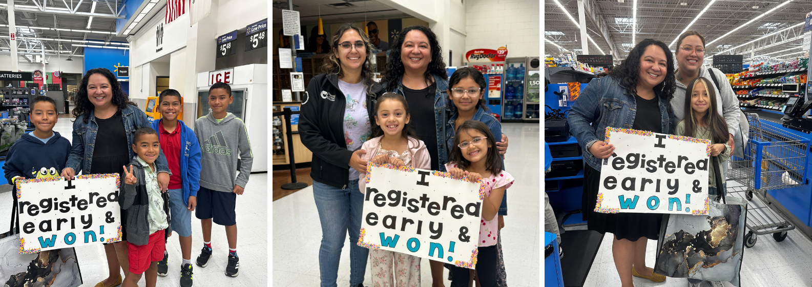 families with principal at shopping spree